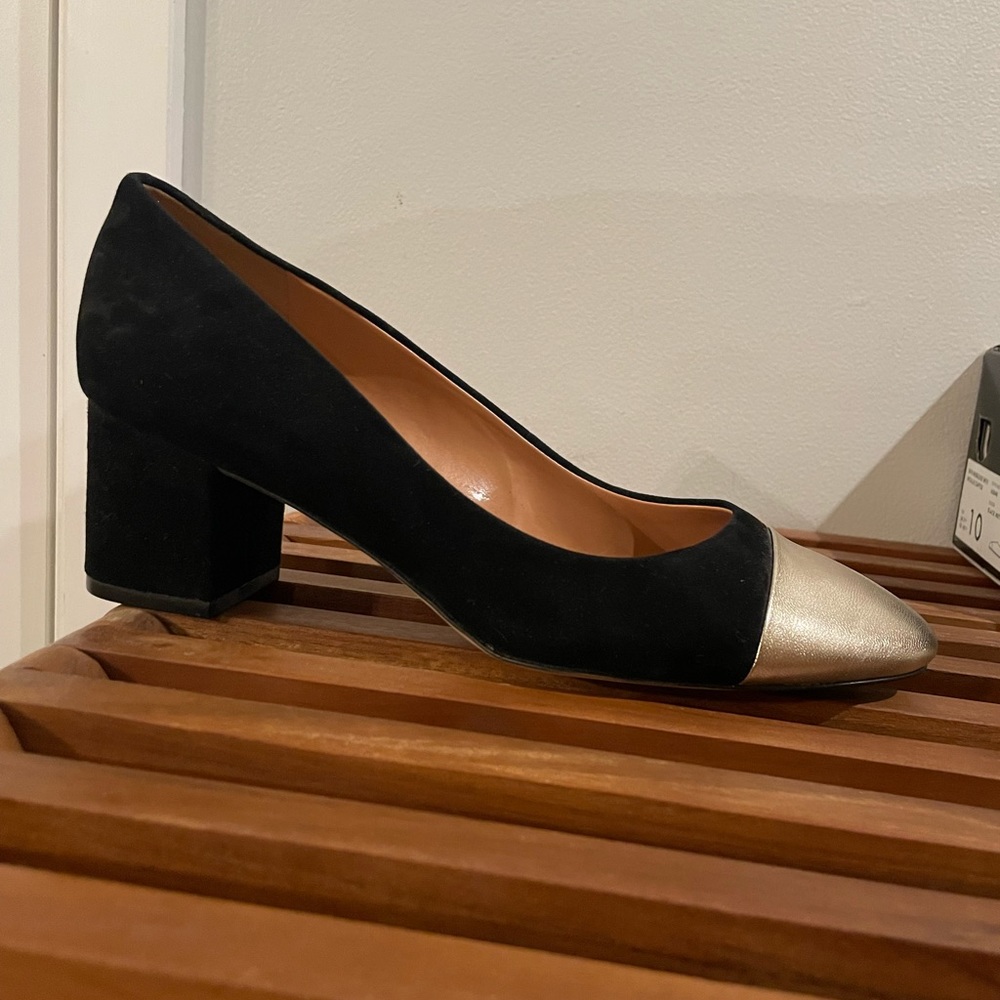 NWB J Crew Bryan Midblock with Metallic Captoe